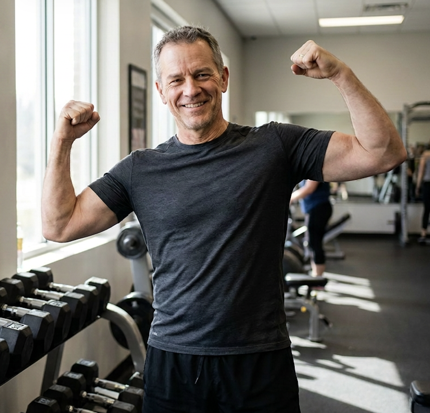 Client testimonial — Age 54 · Down 38 lbs. · Stronger than he’s felt in years.